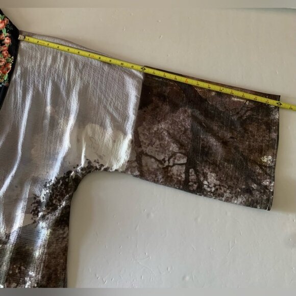 Aratta Silent Journey Bohemian Deer Graphic, Print, Long Kimono Duster XS - Picture 9 of 12